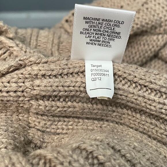 Y2K 2000s Mossimo Shrug Size Medium Mocha Mousse Bolero Cardigan Cable Knit Boho - Picture 7 of 9